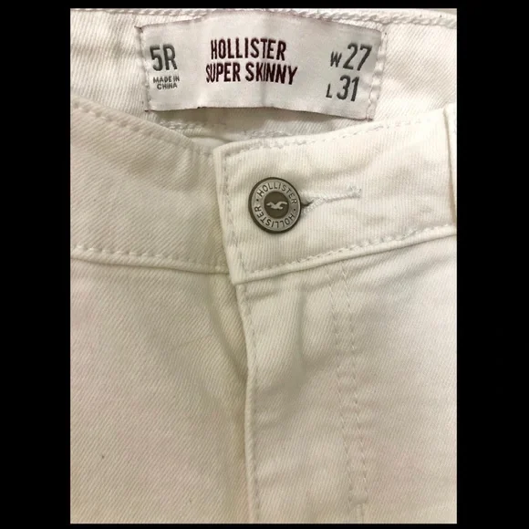 White Hollister Super Skinny Jeans Sz 5 regular - Picture 2 of 2